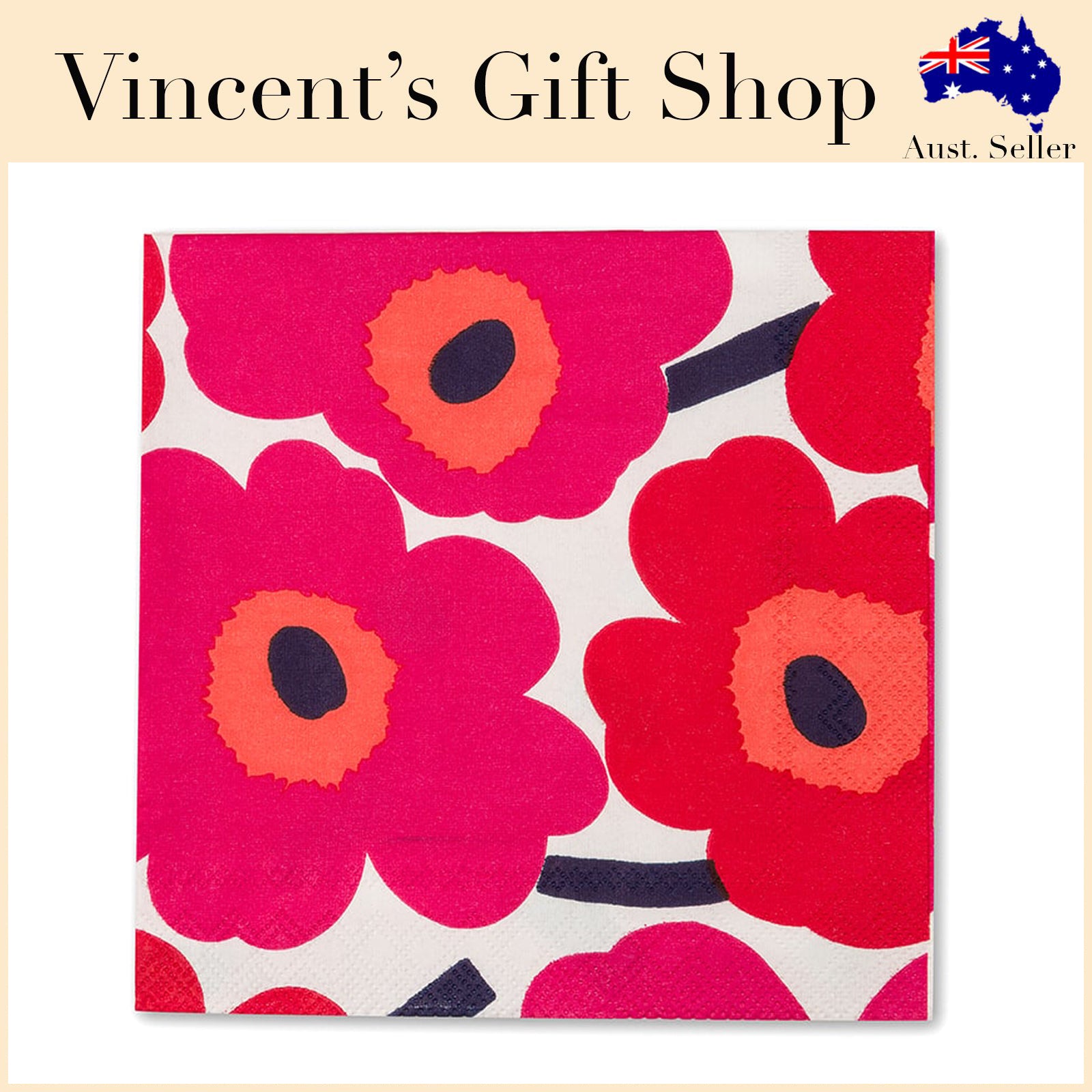 Marimekko Unikko Red Serviettes Napkins