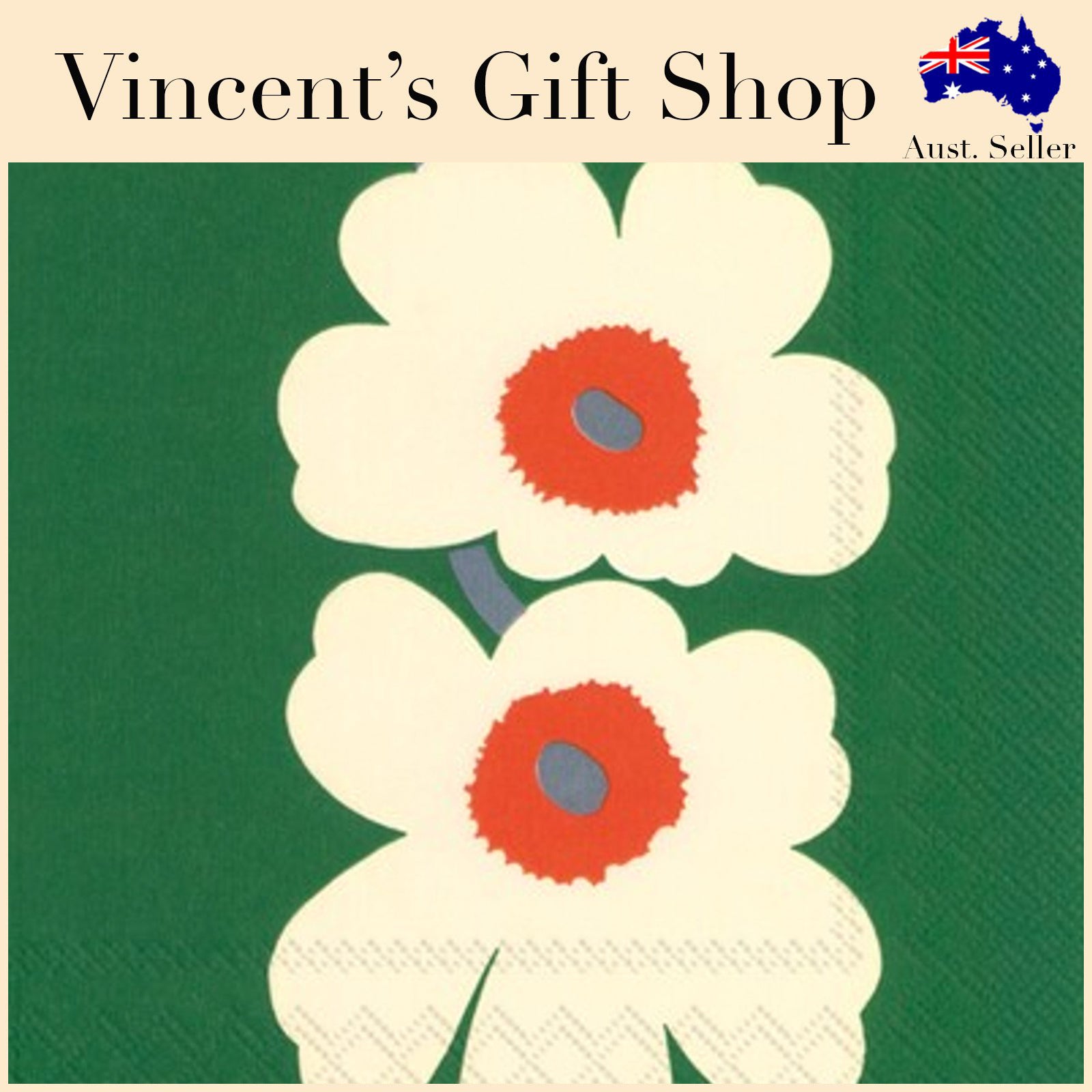 Marimekko Unikko 60th Anniversary Green Serviettes