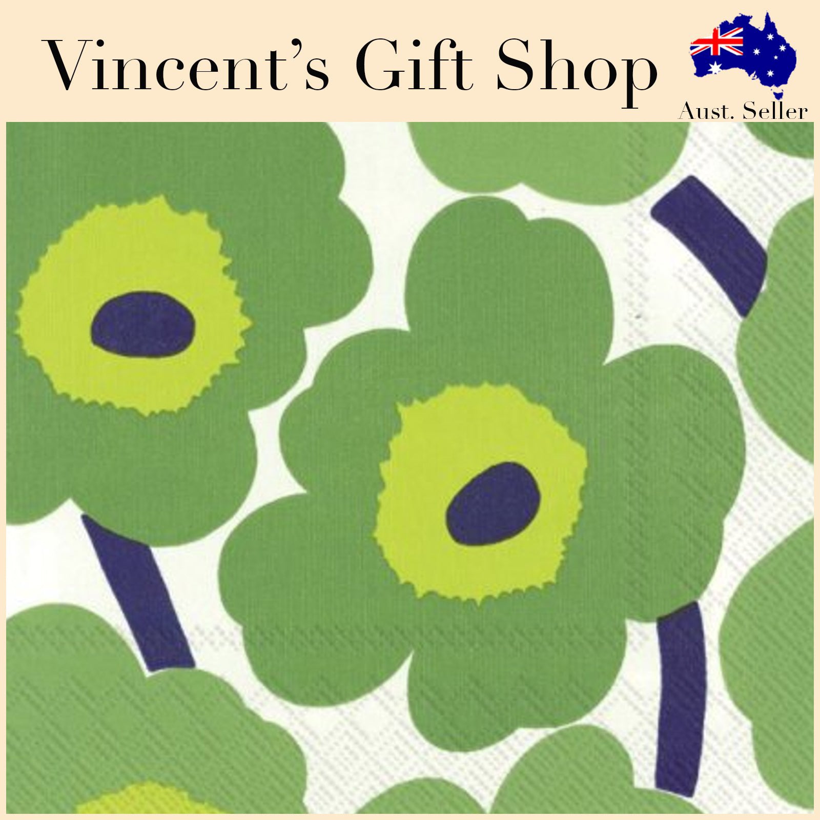 Marimekko Unikko Green Serviettes Napkins