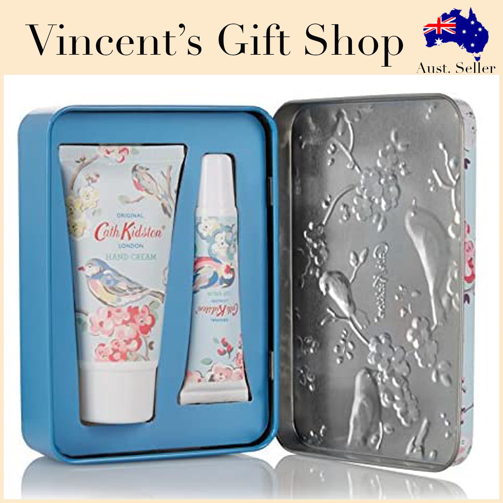 Cath Kidston Blossom Birds Blue Hand And Lip Set