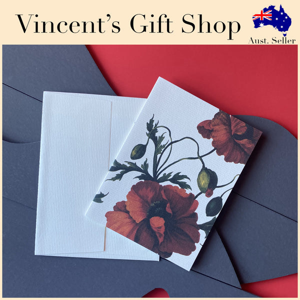 Red Flower Gift Card - with envelope.